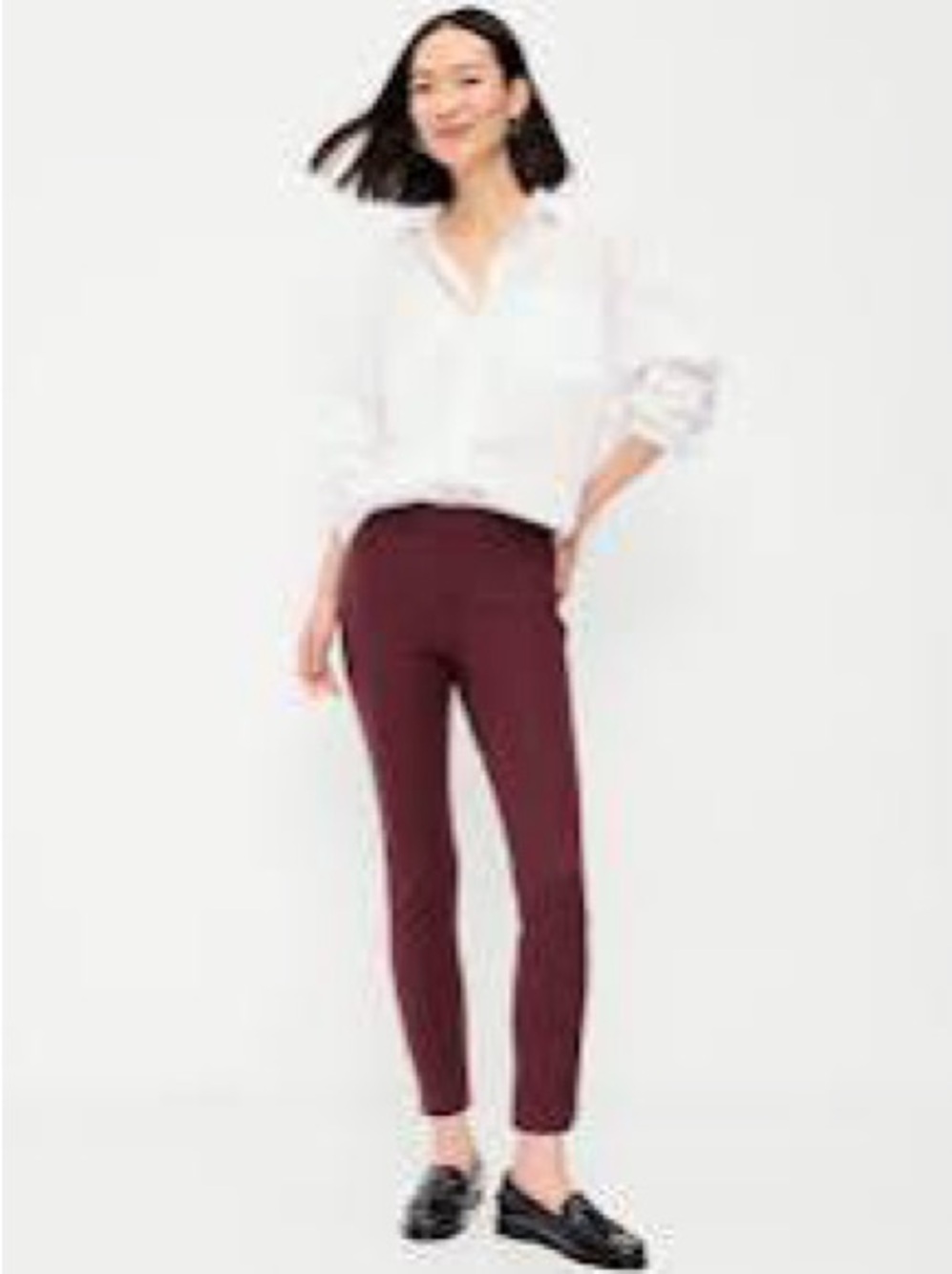 GAP Women’s Pixie Skinny Ankle Pants in Deep Burgundy